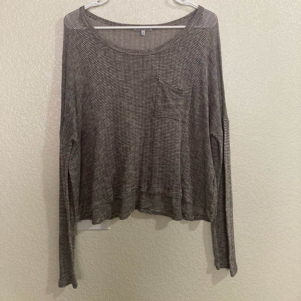 Charlotte Russe shear striped long sleeve top Sz Large